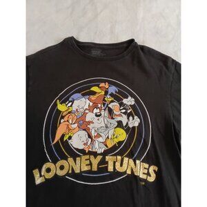 Looney Tunes T-Shirt Glitter Logo Women's Medium